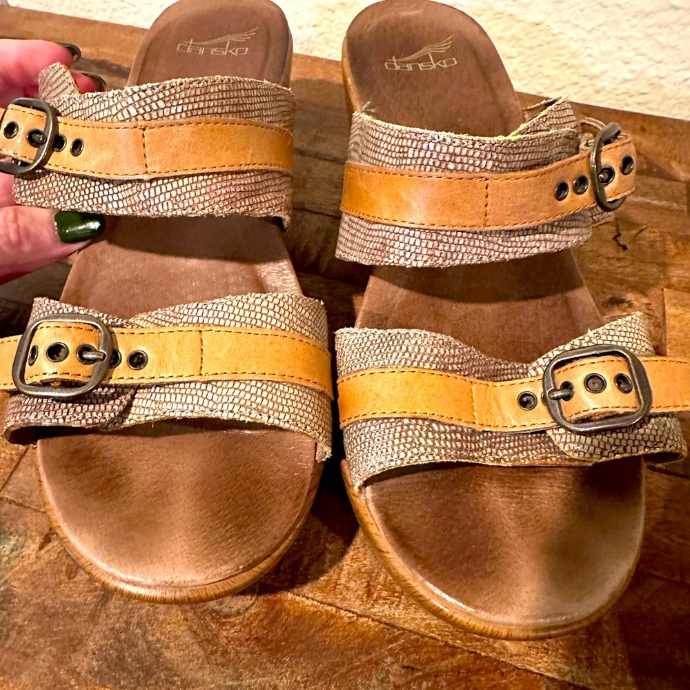 Dansko Tan Clog Slides - image 1